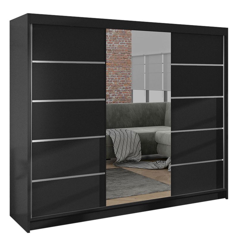 Szafa MIRJAN 24 z drzwiami przesuwnymi Derby VI czarny 1 szt.