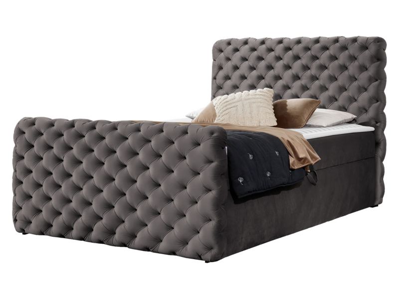 Łóżko kontynentalne MIRJAN 24 Chesterfield Lux 200x200 mysi 1 szt.