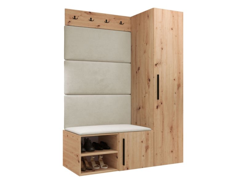 Garderoba MIRJAN 24 Medi II dąb artisan + beżowy 1 kpl.