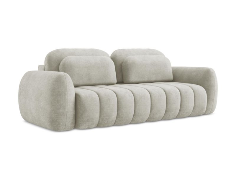 Kanapa 3-osobowa z funkcją spania LaMiaSofa GINOSA z tkaniny szenilowej 266x121 cm perłowy 1 szt.