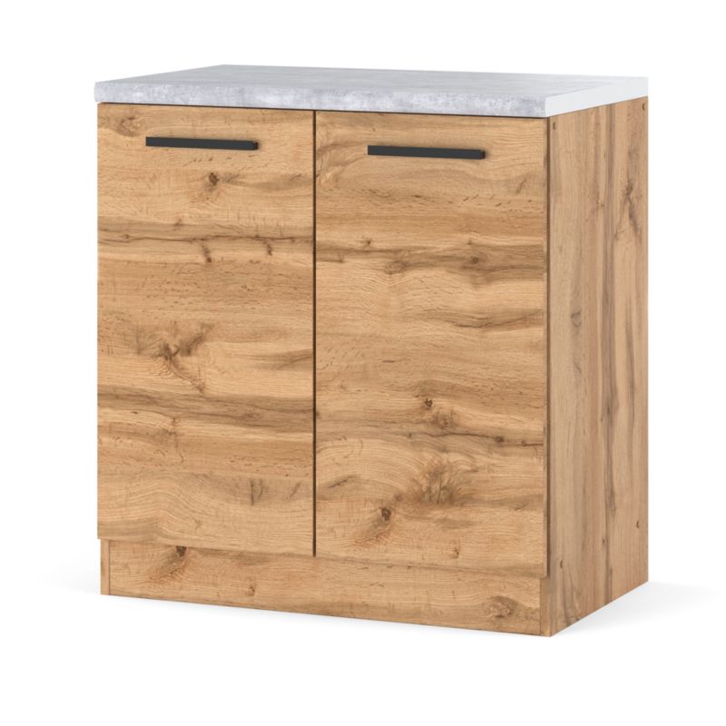 Szafka Kuchenna Hurtownia-Mebli Stojąca Blanka dolna D80 80cm Dąb Wotan Dąb Wotan 80x47x85 cm 1szt.