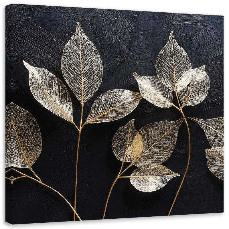 Obraz na płótnie Feeby Minimalizm Liście Rośliny Glamour Abstrakcja 60x60cm 1szt