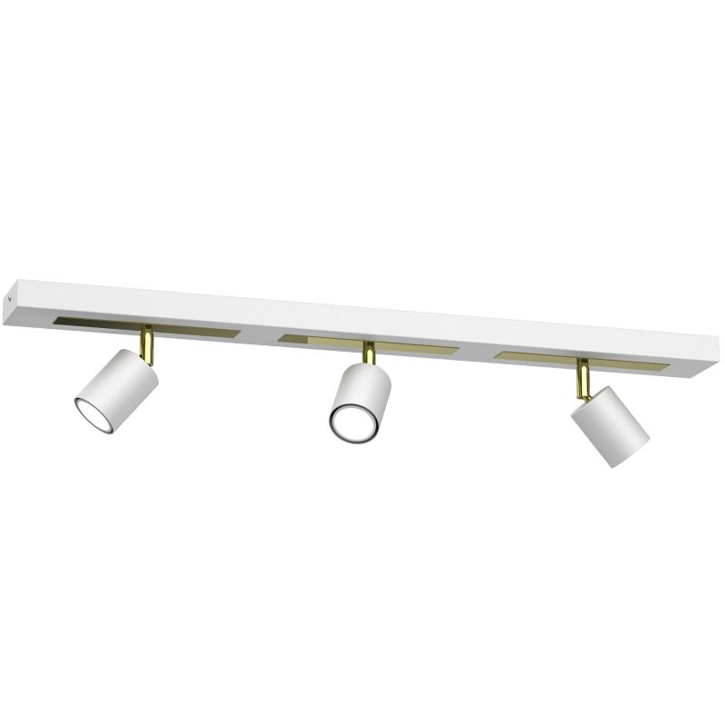 Lampa sufitowa Luminex Rodez biały mat-złoty połysk Listwa z lampami 3 x GU10 x 8W wym: 15 x 80 x 8 cm - 1 szt.