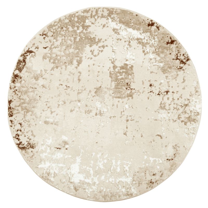 Dywan okrągły 120 cm Studio e-floor nowoczesny przecierka beżowy 1 szt