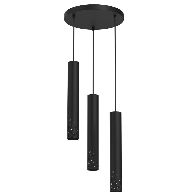 Lampa wisząca Luminex Tibia Buble 7235 czarny matowy tuby 3xGU10 x 8W 1 szt.