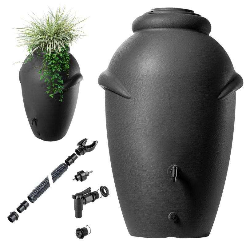 Zbiornik Na Deszczówkę KADAX 360L Wodę Beczka Z Kranem Doniczką 1 szt.