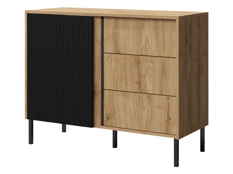 Komoda MIRJAN 24 z szufladami Mia 05 dąb odwieczny/czarny 1 szt.