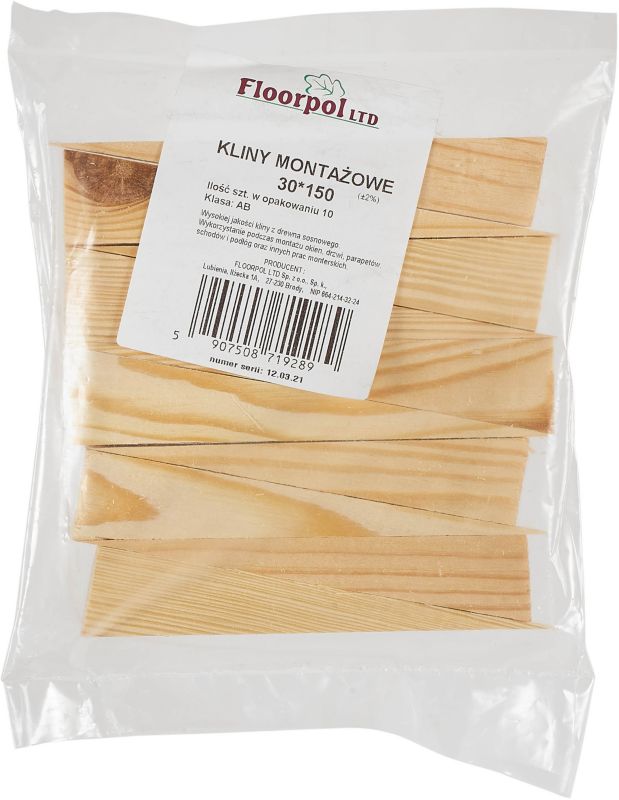 Kliny montażowe Floorpol 30 x 150 mm 10 szt.