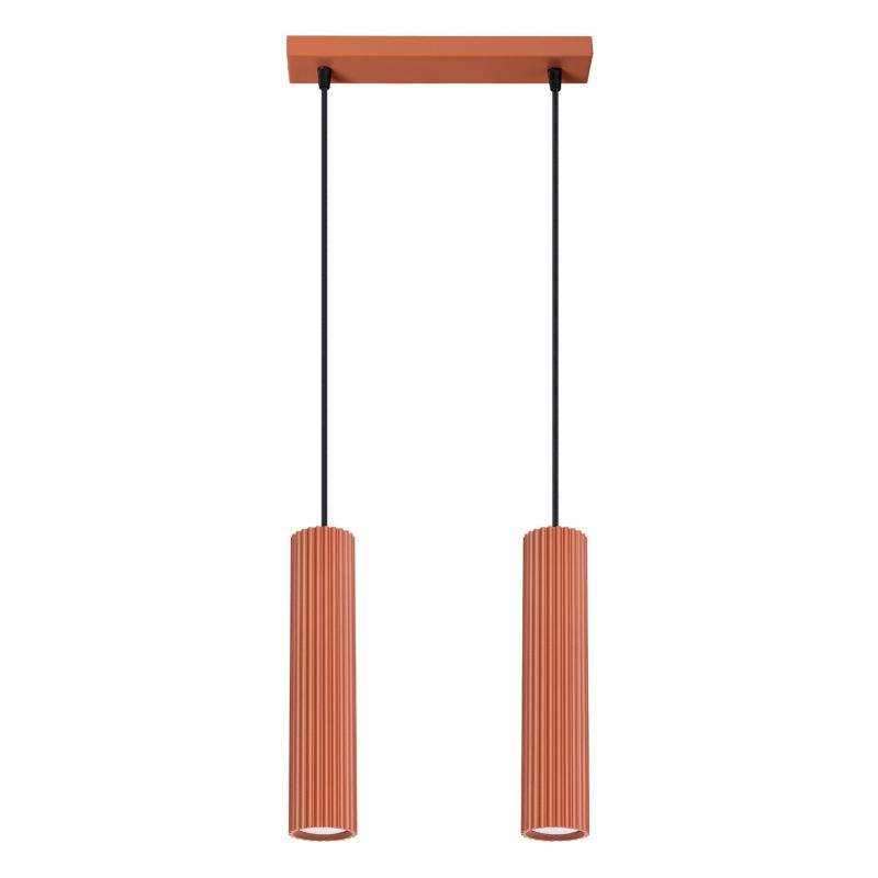 Lampa wisząca Sollux Lighting Karbon 1093 ochra czerwono-czarna do kuchni 2xGU10 x 1 szt.