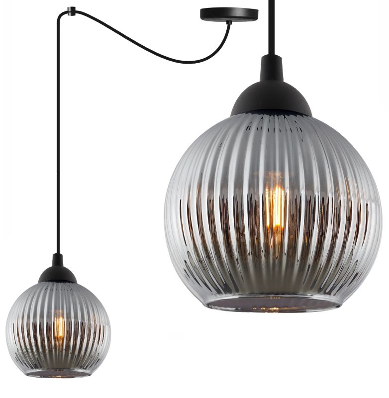 Lampa sufitowa wisząca Light Home LH Riffle Pająk Kula 1x E27 60W szary 1szt.