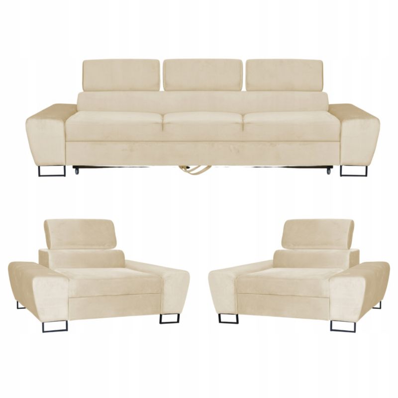 Zestaw mebli do salonu sofa i fotele Family Meble Bosso beż 1szt