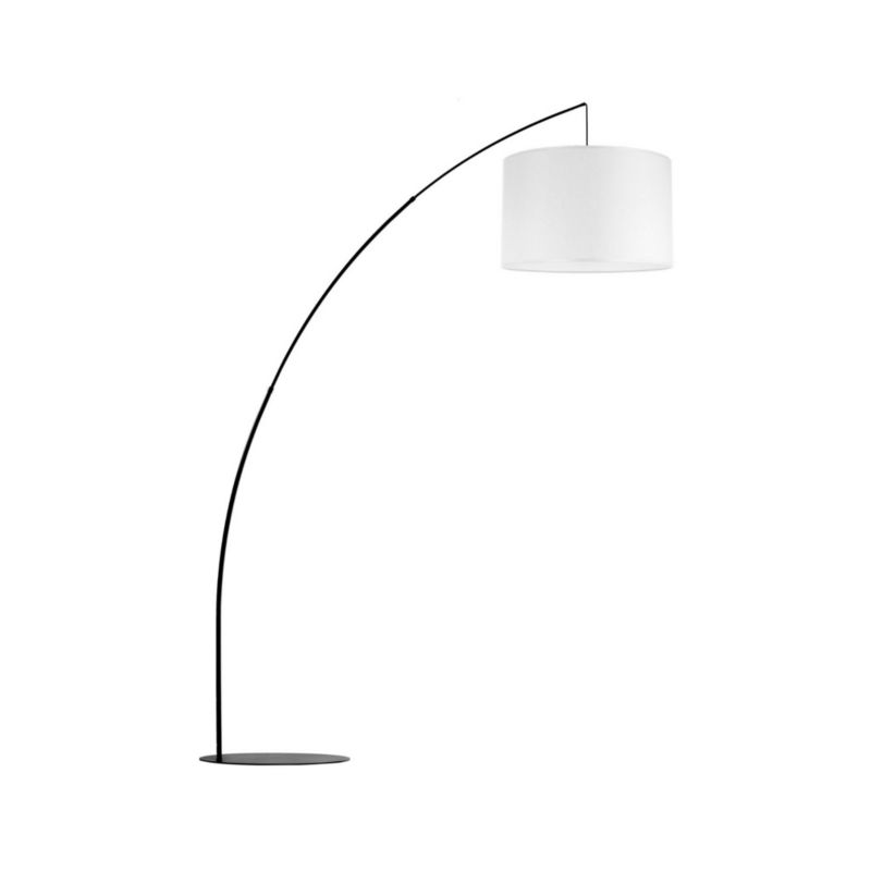Lampa podłogowa stojąca TK-Lighting Moby czarno-biała łukowa 1 x E27 x 20W wym: 245 x 60 x 190 cm - 1 szt.