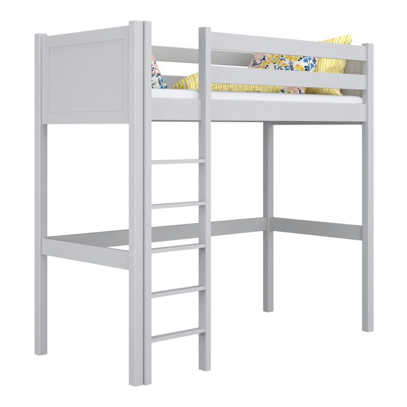 Drewniane łóżko na antresoli N-WOOD N06 80x190 popielaty 1 szt.