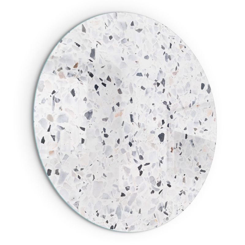 Szyba Ochronna Hartowana Wallfluent fi100 cm Podkład Szklany pod Kominek Wzór kamienny z drobinkami 1 szt.