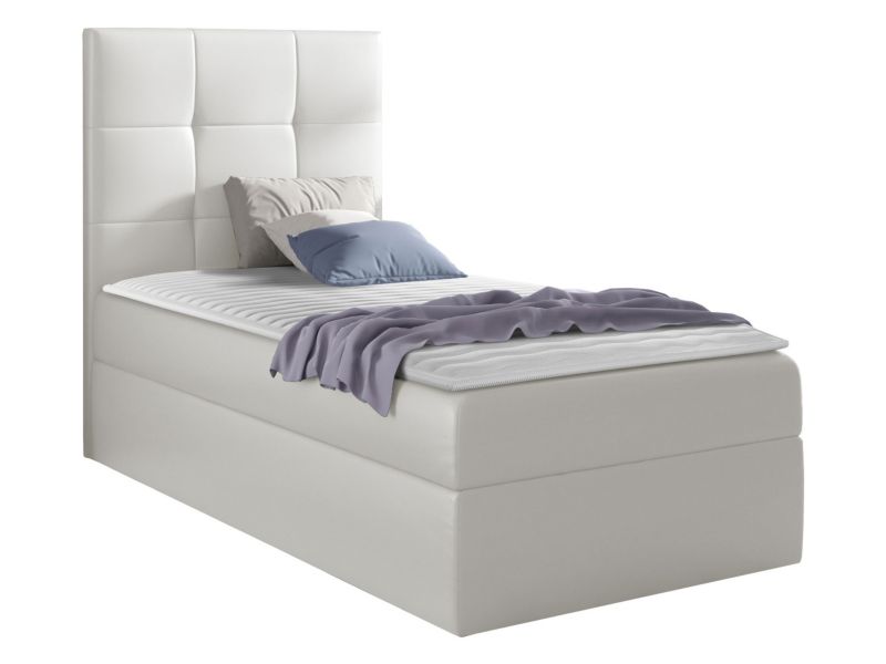 Łóżko kontynentalne MIRJAN 24 Mini 2 100x200, Strona: Lewa biała ekoskóra 1 szt.