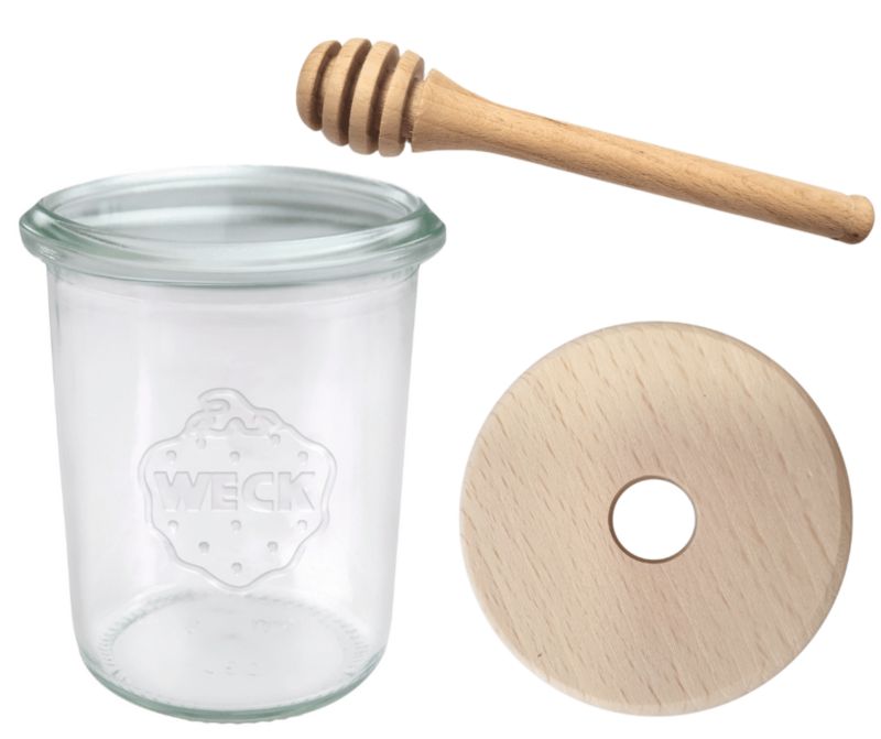 Słoik do miodu MODO24 Weck 160 ml fi 60 mold W5 z nabierakem 1 kpl.