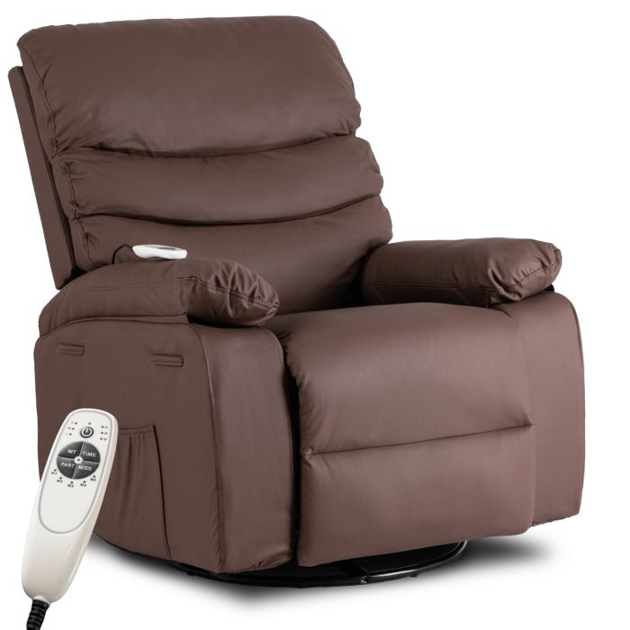 Fotel Masujący Bruce Brązowy Mebel Elite Wypoczynkowy 1 szt