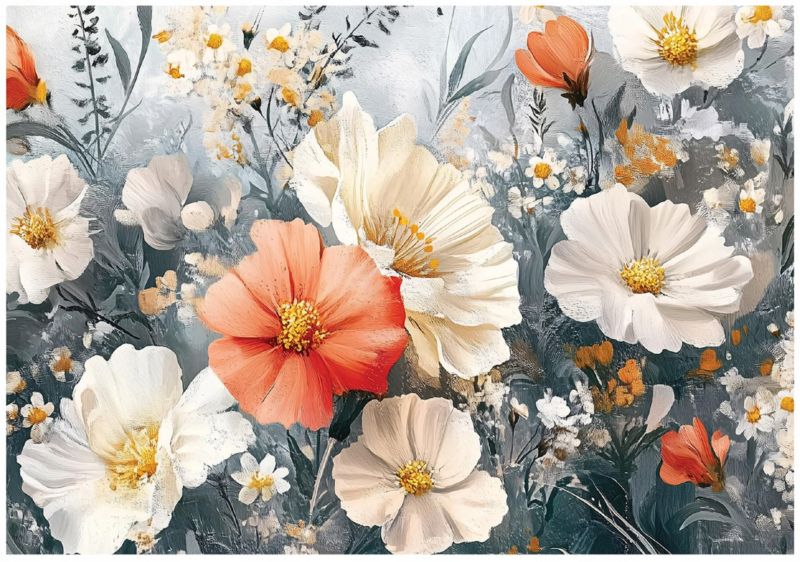 Tapeta Kwiaty Polne Do Sypialni Salonu Kuchni WALLARENA 400x280 cm Fototapeta Na Flizelinie 1 szt.