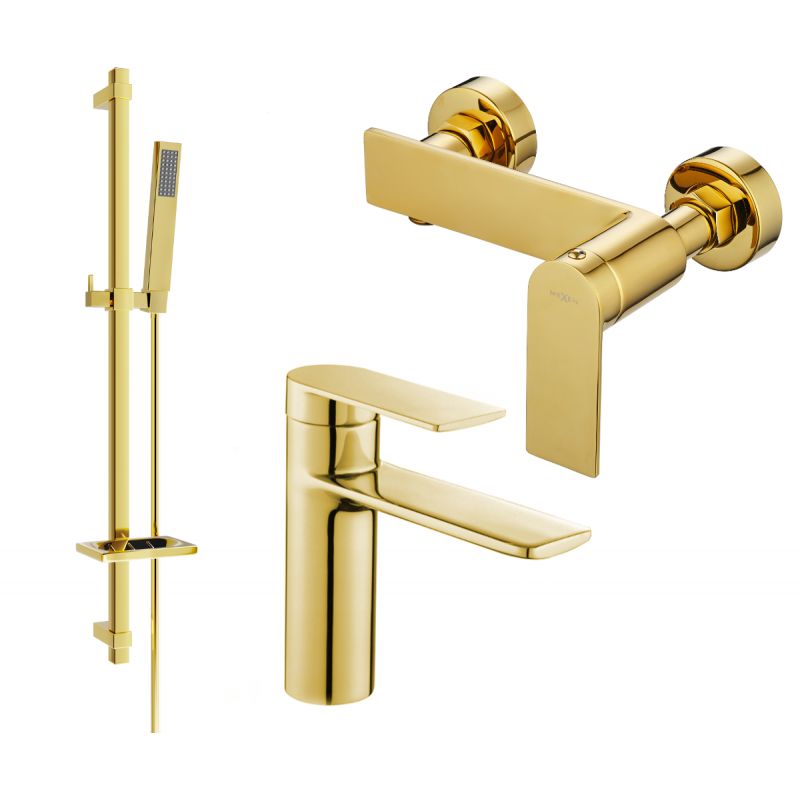 Zestaw prysznicowy Mexen Zero złoty