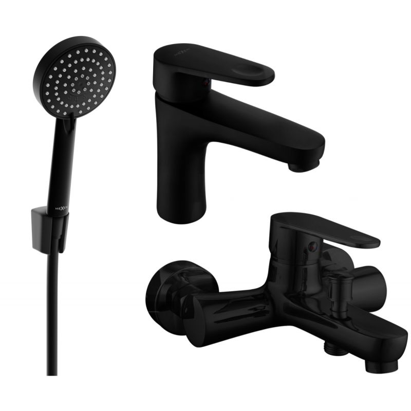 Zestaw wannowy Mexen Kama czarny 72503R75-70 1 szt.