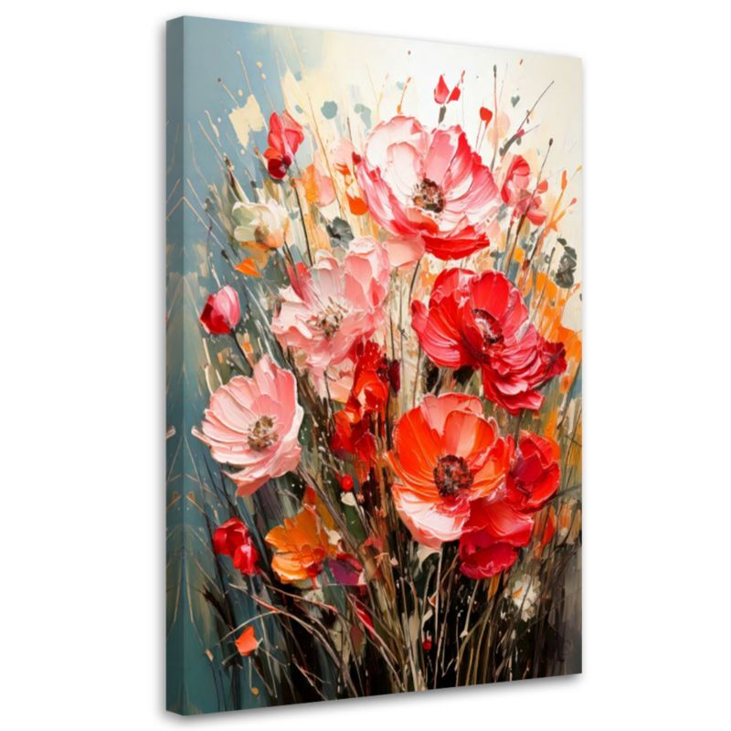 Obraz nowoczesny Feeby Kwiaty Maki Impasto 80x120cm 1szt