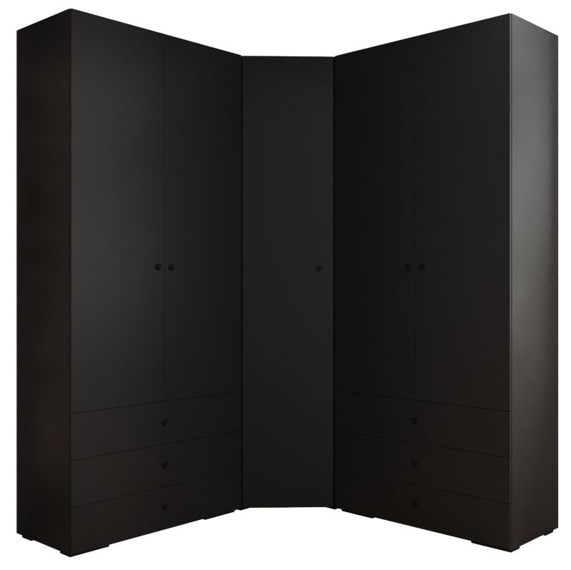 Garderoba wysoka do przedpokoju Abiks INOVA 2 Z7 czarny+czarny 1 szt.