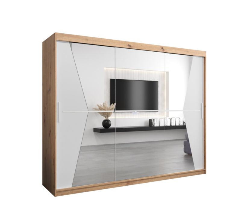 Szafa przesuwna Garderoba Abiks MAROKO 250 artisan/biały 1 szt.