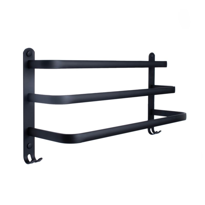 Wieszak ścienny LESO Yoka Home na ręczniki łazienkowy aluminowy czarny - 1 szt.