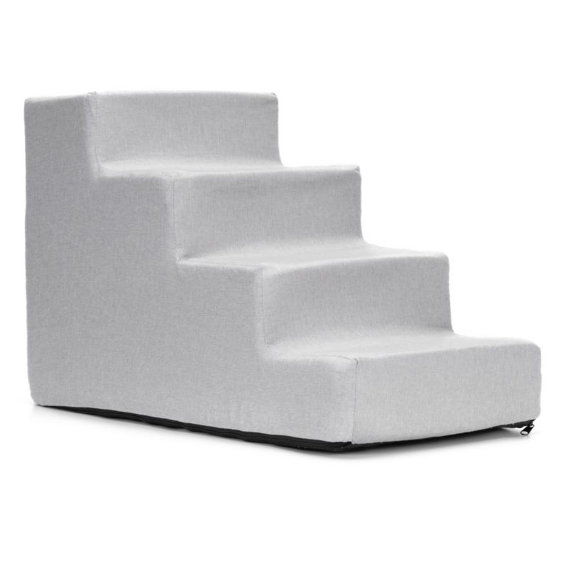 Schody dla psa Springos 4 stopnie 30 cm miękka rampa szara 1 szt.