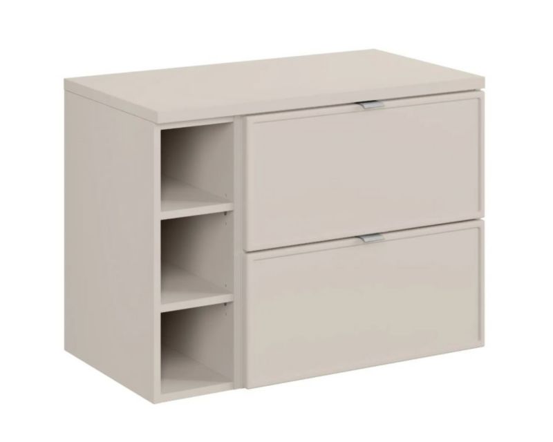 Szafka pod umywalkę COMAD nablatową BELLA CASHMERE 60cm kaszmirowa - zestaw 80 cm z regałem i blatem 1 szt.