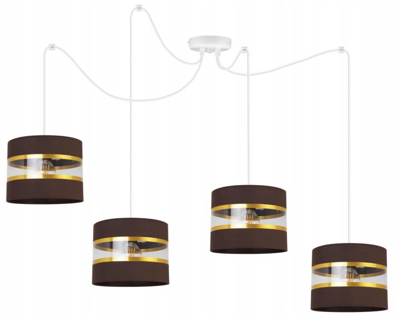 Lampa sufitowa wisząca Light Home LH Spider Elegance Gold 4x E27 60W brązowy/biały 1szt.