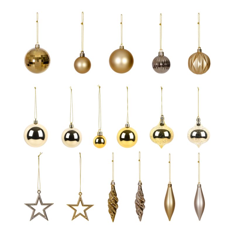 Bombki złote mix 40 sztuk