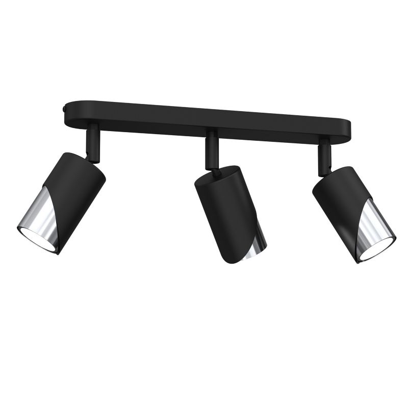 Lampa sufitowa Luminex Shift czarny mat-chromowana Listwa z lampami 3 x GU10 x 15W wym: 17 x 33 x 5,5 cm - 1 szt.