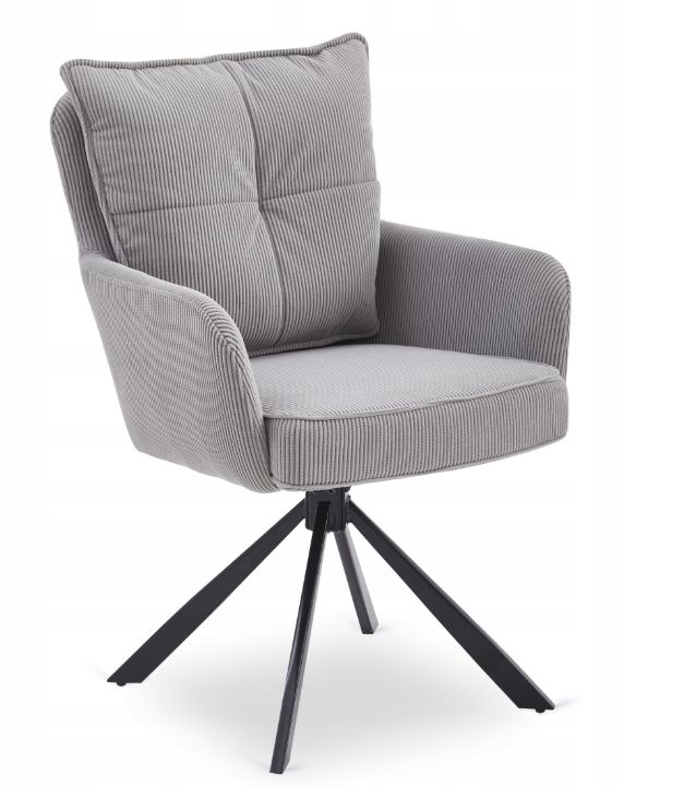 Krzesło Mebel Elite CITY Obrotowe Tapicerowane Kuchenne Do Jadalni Salonu Sztruks Szary 1 szt