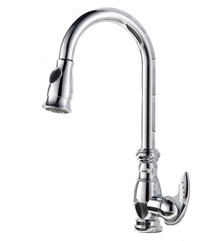 Bateria kuchenna Lauferi LYDIA mosiężna z wyciąganą wylewką srebrny mat retro 1 szt.