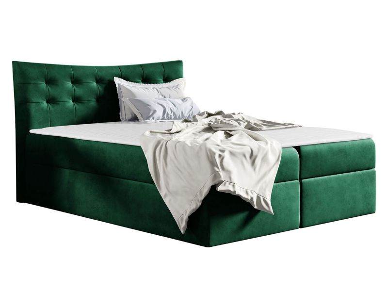 Łóżko kontynentalne MIRJAN 24 Havana 200x200 butelkowa zieleń 1 szt.