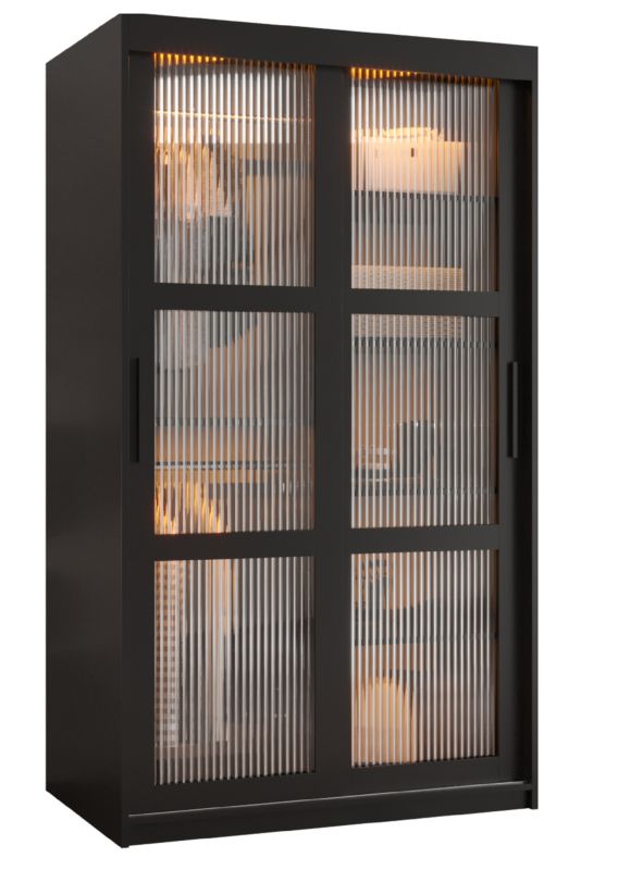 Szafa przesuwna Garderoba Abiks FLUTES 100 czarny 1 szt.