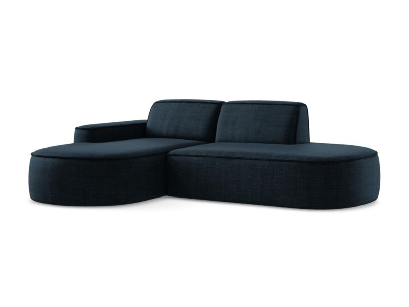 Narożnik lewostronny LaMiaSofa MELISSA z tkaniny strukturalnej 284x166 cm królewski niebieski 1 szt.