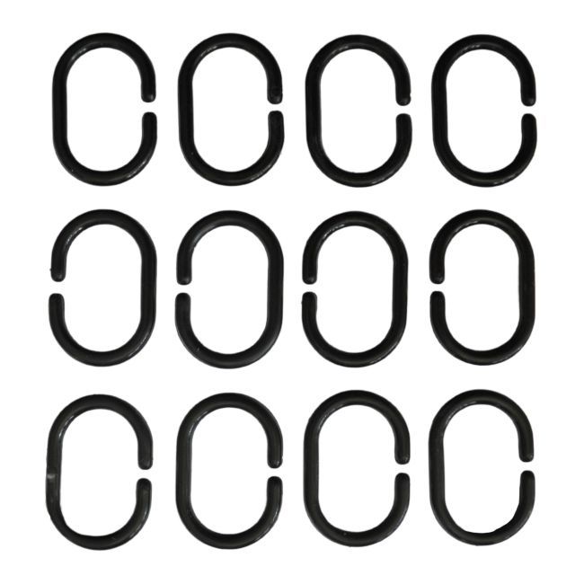 Kółka do zasłony prysznicowej Bisk czarne