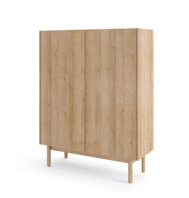 Komoda dwudrzwiowa Bettso Boho 97 cm wysoka dąb riviera marmur bianco 1szt.