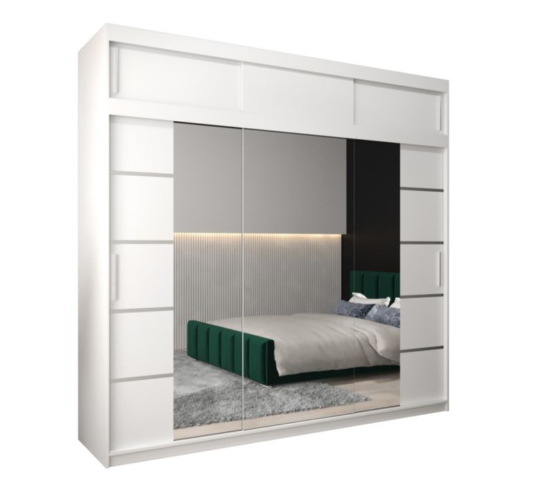 Szafa przesuwna Abiks Verona 4 250 biały + biały z nadstawką 1 szt.