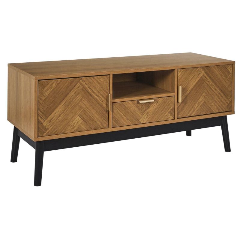 Szafka RTV drewniana Felix INTESI do salonu 110 cm nowoczesna skandynawska stojąca 1 szt.