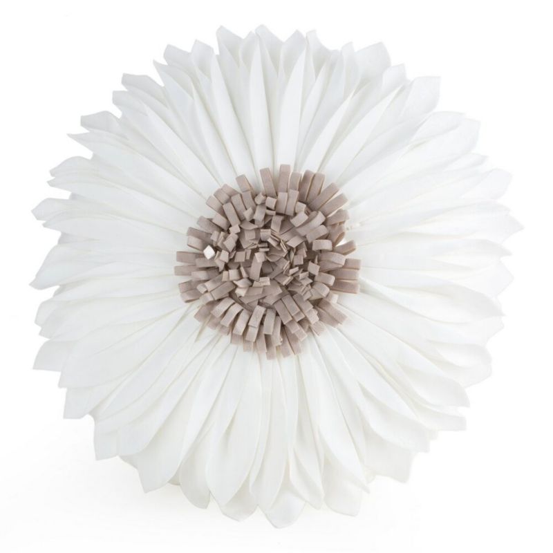 Poduszka Dekoracyjna Flores Eurofirany Kremowo Beżowa Kwiat Stokrotka 3D 40Cm 1Szt.