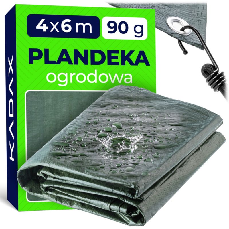 Plandeka KADAX Gruba mocna Wzmacniana mrozoodporna Wodoodporna Płachta 6x4m 1szt.