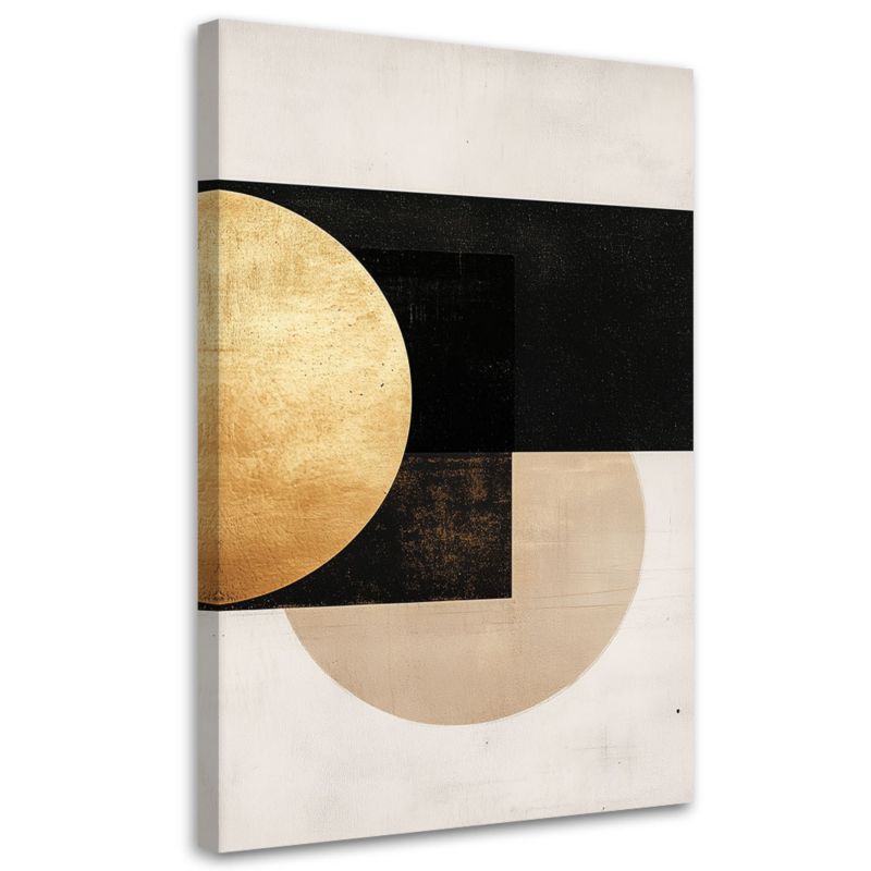 Obraz na płótnie Feeby Abstrakcja Geometryczna Szaro Zlota 80x120cm 1szt