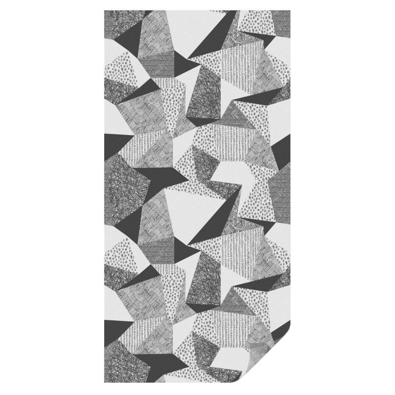 Naklejka na okno witraż Tulup 50x100 cm Efekt Mrożonego Szkła Geometryczne trójkąty linie kropki szarość 1 rol.