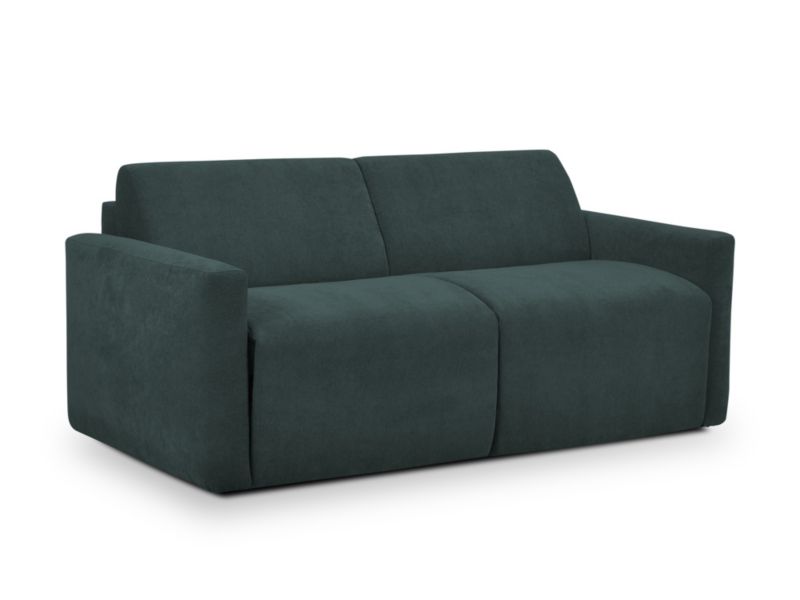 Kanapa 3-osobowa z funkcją spania LaMiaSofa TORANO z tkaniny bouclé 195x104 cm butelkowa zieleń 1 szt.