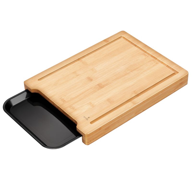 Deska bambusowa do krojenia z tacką 36 x 27 cm