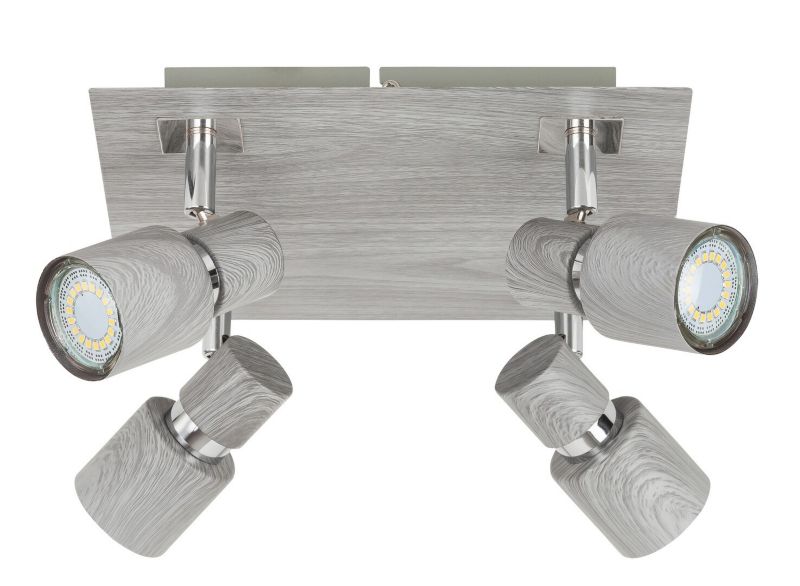 Reflektor spot Rabalux Merkur szary dąb-chromowany 4 x GU10 x 50W IP20 wym: 11 x 25 x 25 cm - 1 szt.