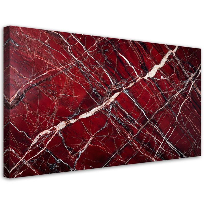 Obraz na płótnie Feeby Czerwony Marmur ze Złotem Styl Glamour 120x60cm 1szt